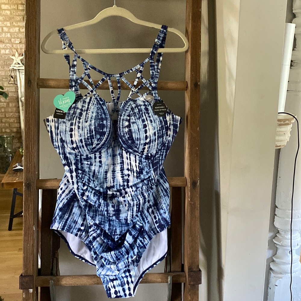 Women's Blue Tie-Dye Swimsuit